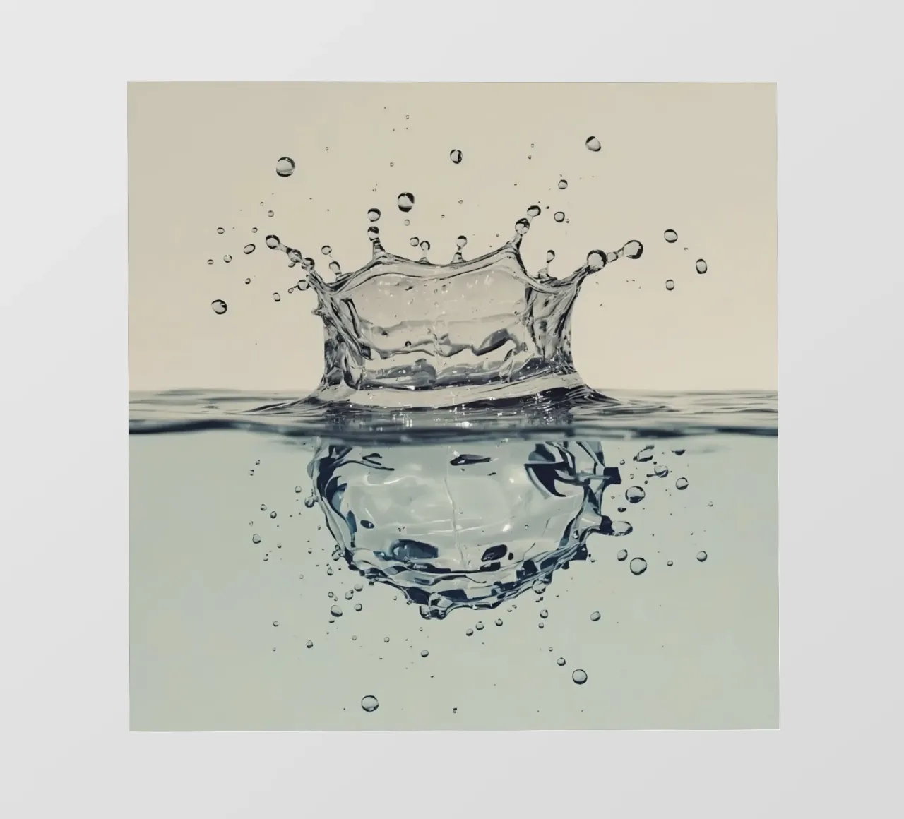 Corona a schizzi d'acqua con riflessi e gocce pellicola backlit da DesignDoodle