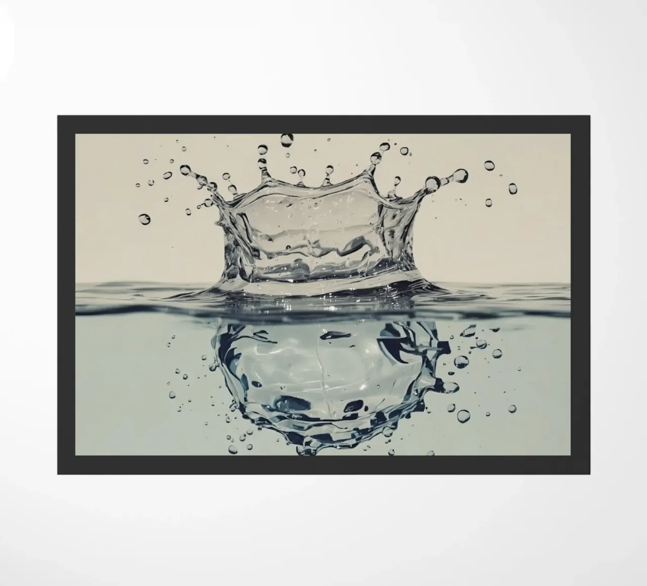 Corona a schizzi d'acqua con riflessi e gocce zerbino da DesignDoodle