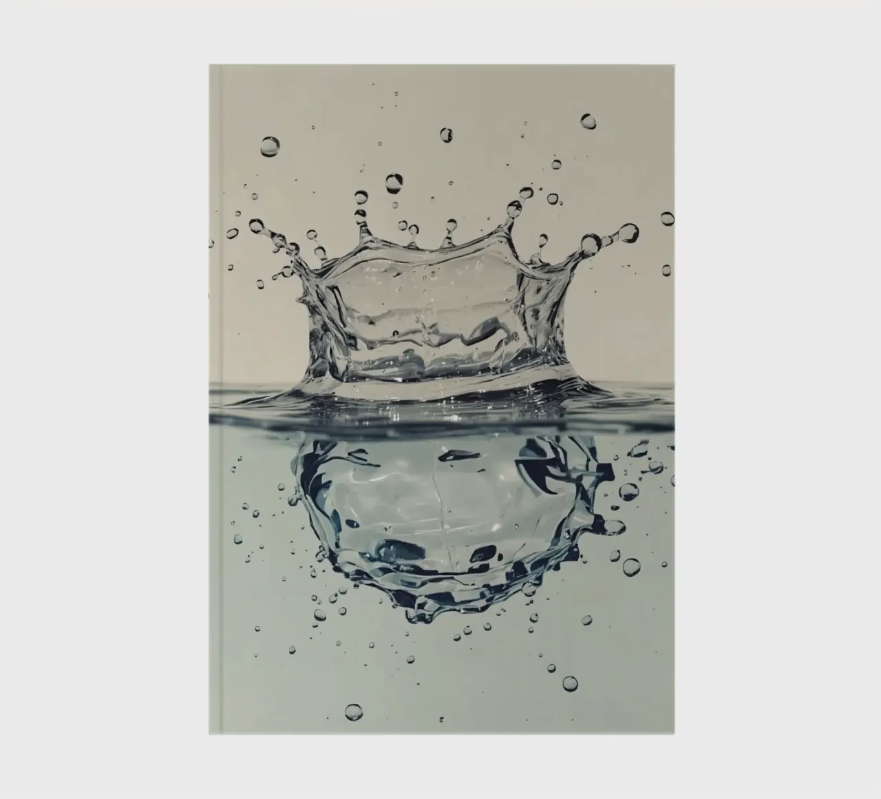 Water Splash Crown with Reflection and Droplets notebook by DesignDoodle