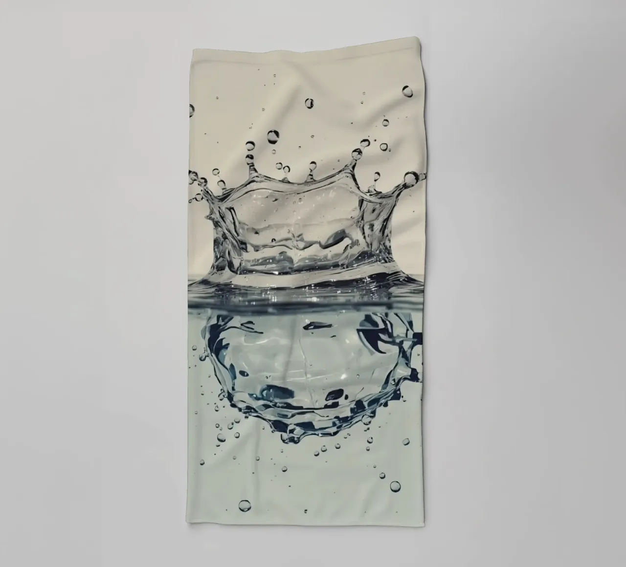 Water Splash Crown with Reflection and Droplets towel by DesignDoodle