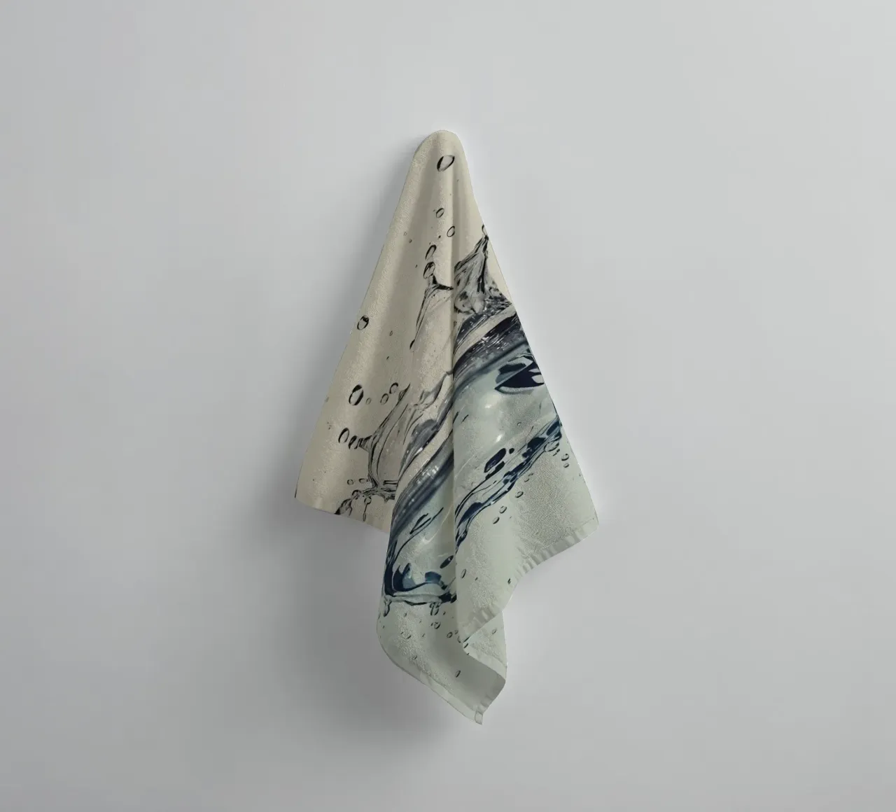 Water Splash Crown with Reflection and Droplets towel by DesignDoodle