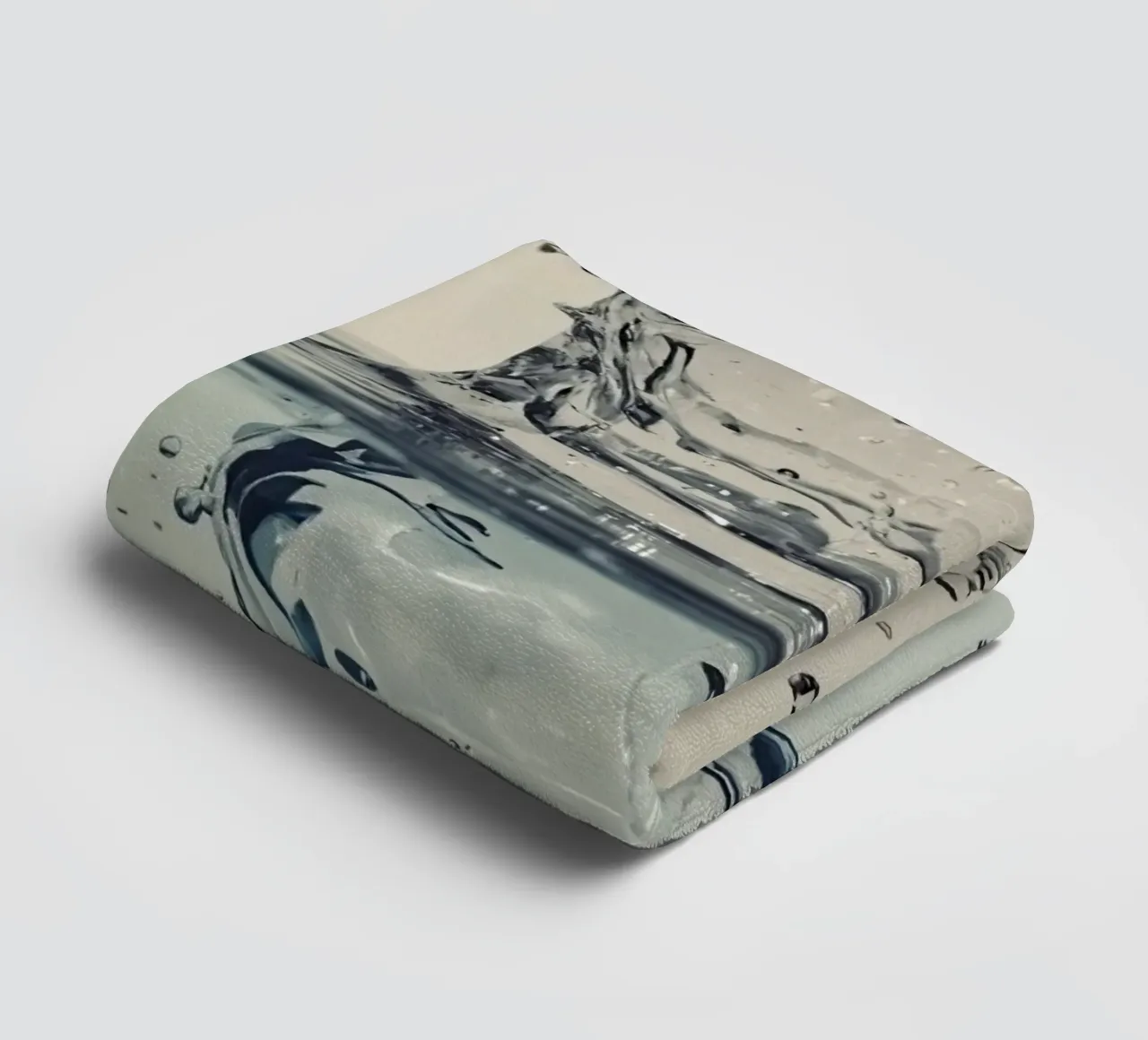 Water Splash Crown with Reflection and Droplets towel by DesignDoodle