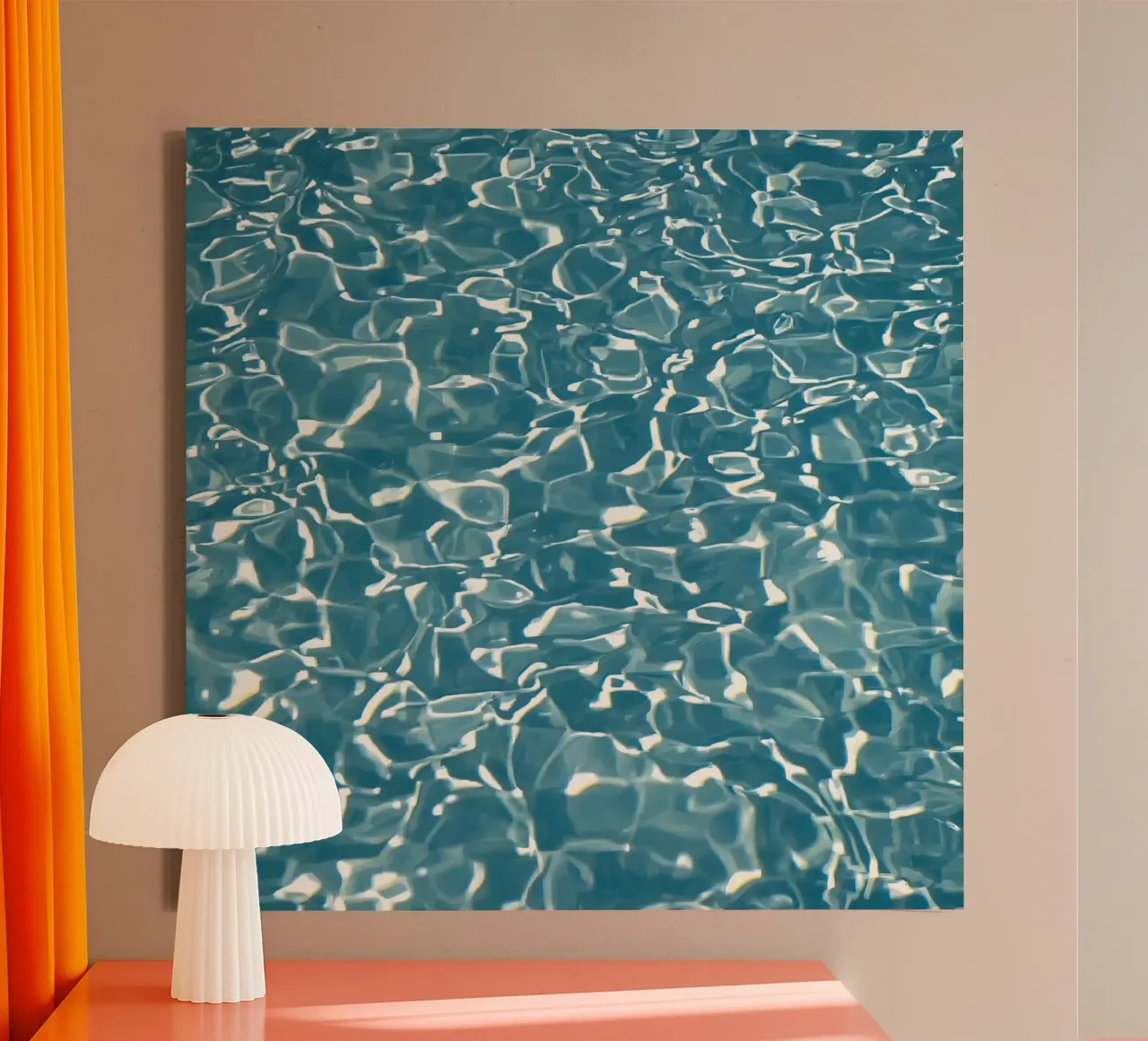 Superficie dell'acqua con riflessi di luce tela con Cornice a cassetta da DesignDoodle