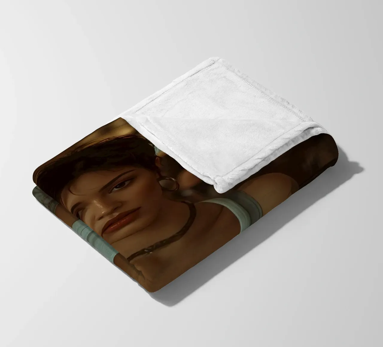 Donna con un drink in mano in un bar coperta in pile da DesignDoodle