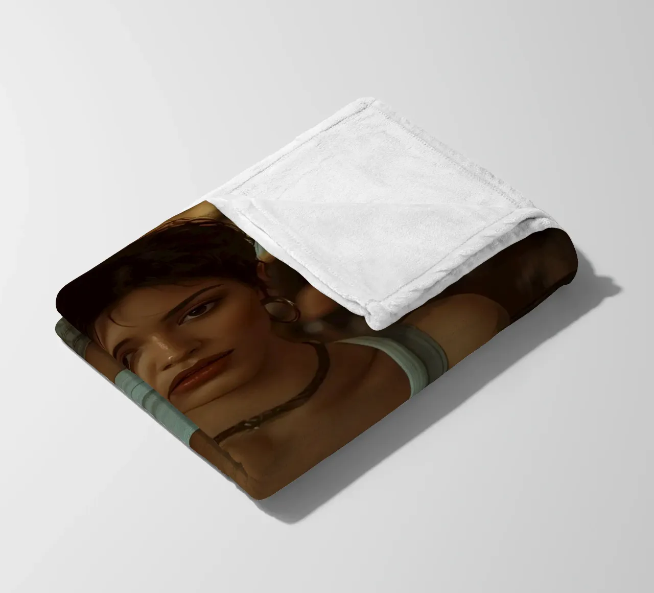 Donna con un drink in mano in un bar coperta in pile da DesignDoodle