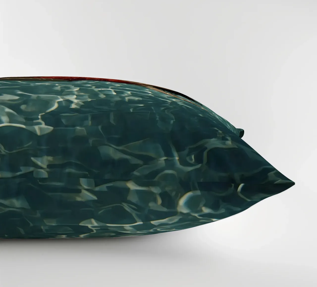 Femme en maillot de bain rouge flottant dans l'eau coussin de DesignDoodle
