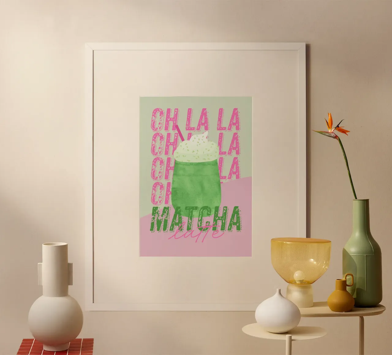 Oh la la Matcha latte poster da Fraysein Design
