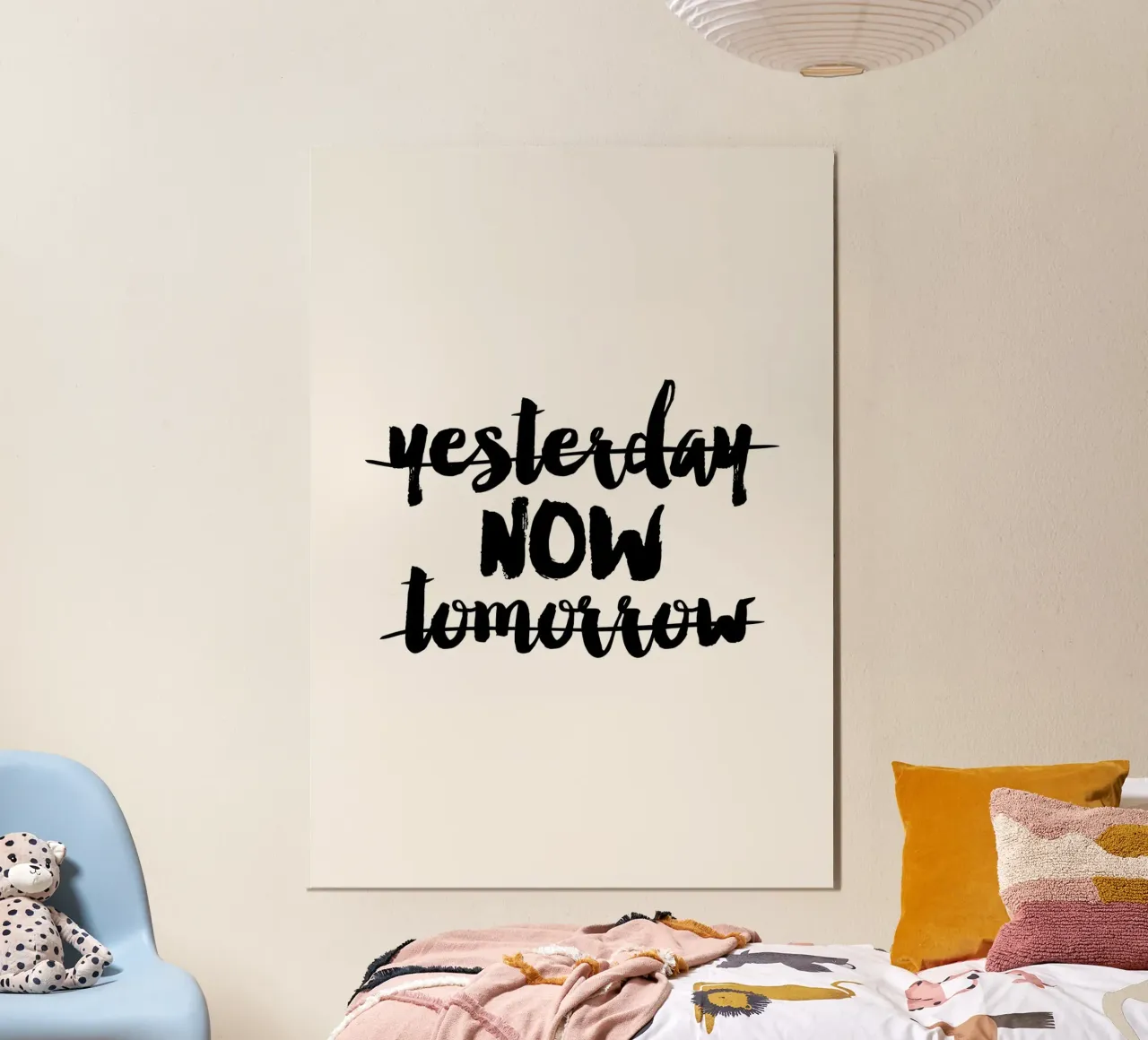 gisteren nu morgen Motivatie poster met houten frame van Attaboy Dsgn