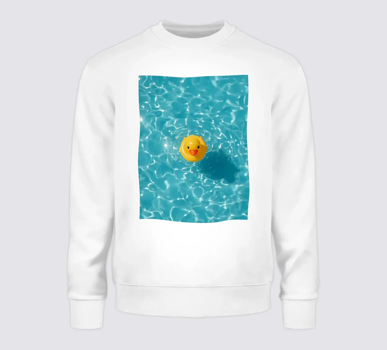 Canard en caoutchouc jaune dans une eau bleue turquoise sweat de DesignDoodle