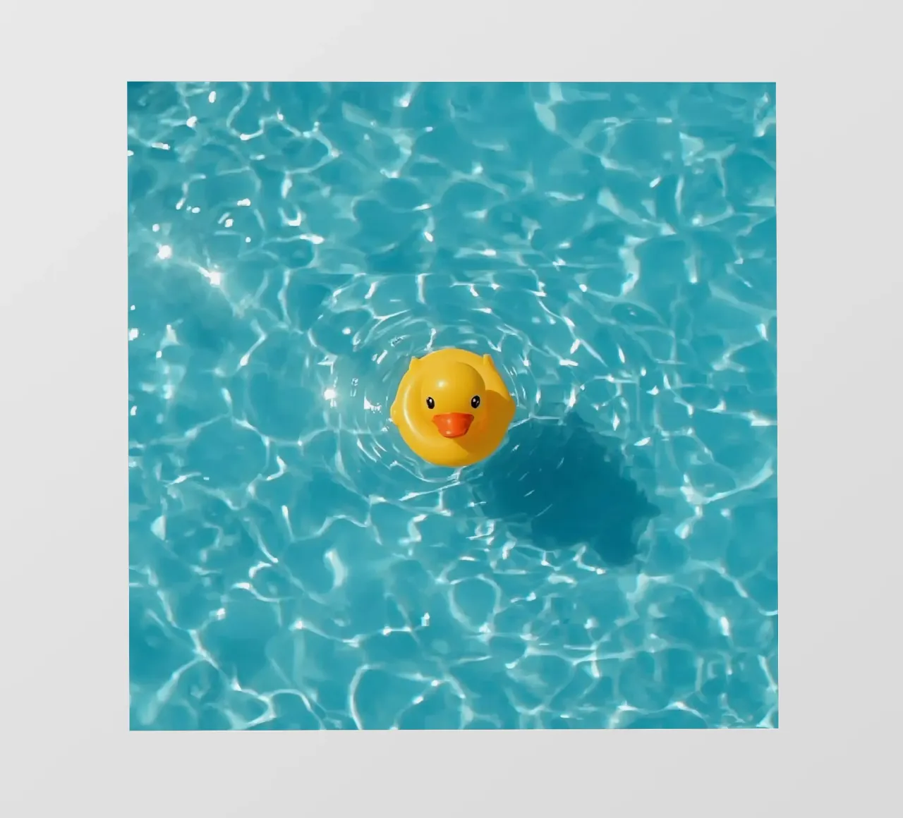 Canard en caoutchouc jaune dans une eau bleue turquoise bâche pvc de DesignDoodle