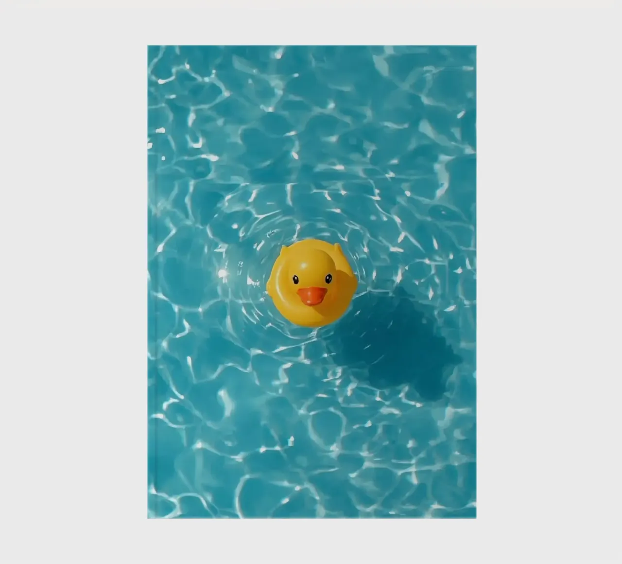 Canard en caoutchouc jaune dans une eau bleue turquoise carnet de notes de DesignDoodle