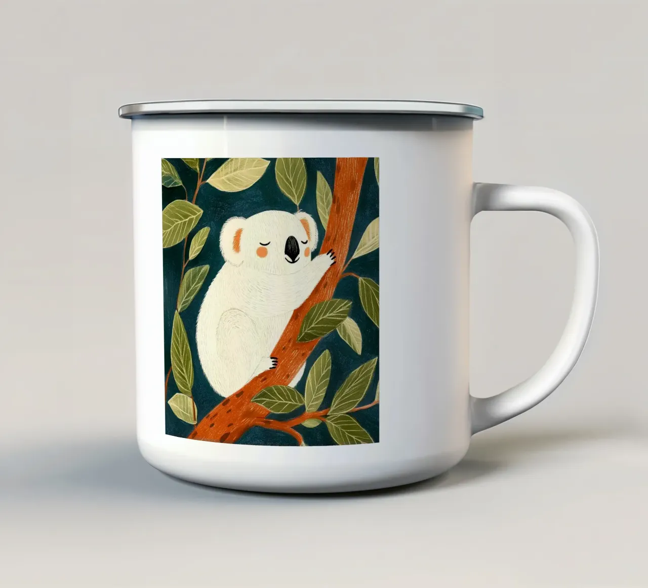 Koala addormentato tazza in smalto da Curious Canvas