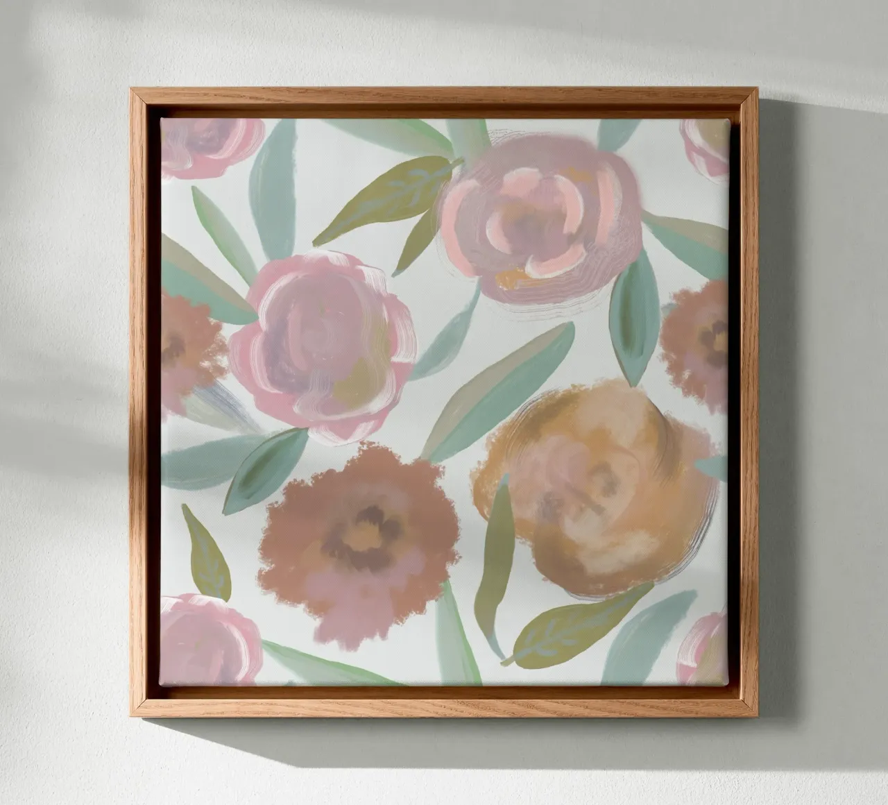 La tendenza dei fiori tela con Cornice a cassetta da gulsengunel