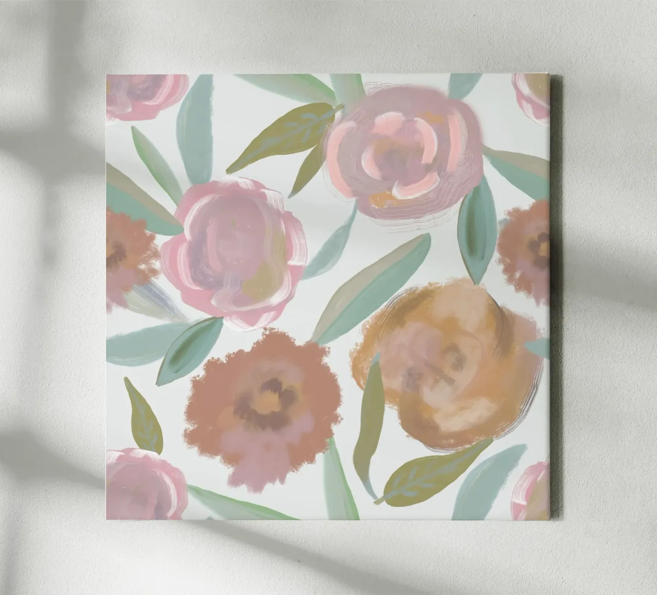 La tendenza dei fiori tela con Cornice a cassetta da gulsengunel