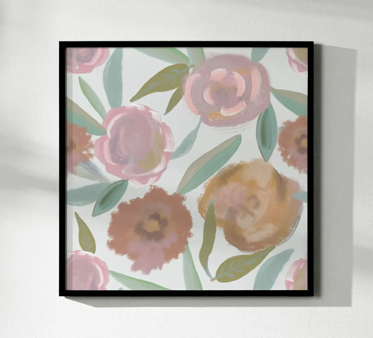 La tendenza dei fiori poster con telaio in alluminio da gulsengunel