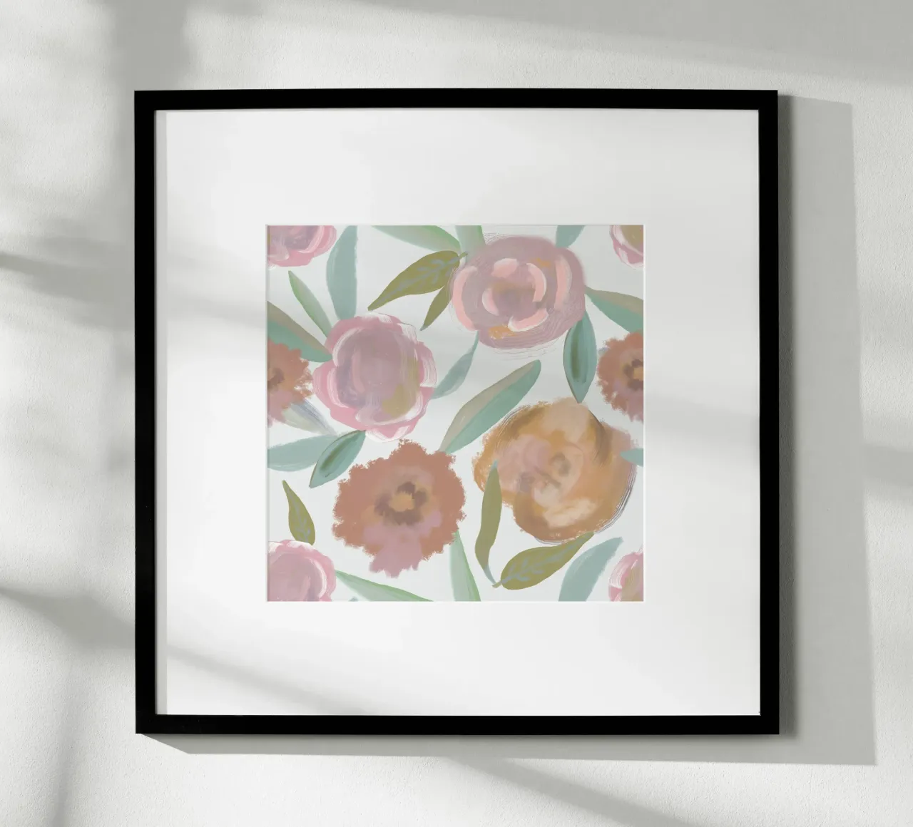 La tendenza dei fiori poster con telaio in alluminio da gulsengunel
