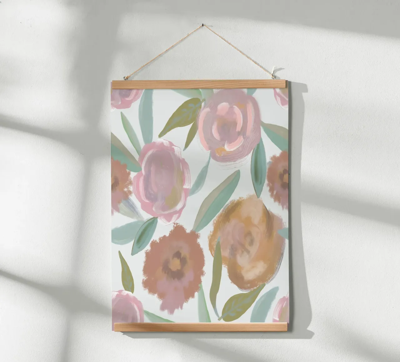 La tendenza dei fiori poster con telaio in alluminio da gulsengunel