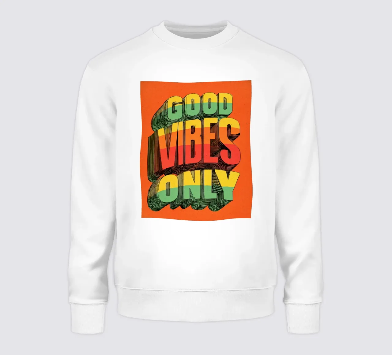 Good Vibes Only - Poster tipografico retrò e vintage con arcobaleno felpa da Kaji