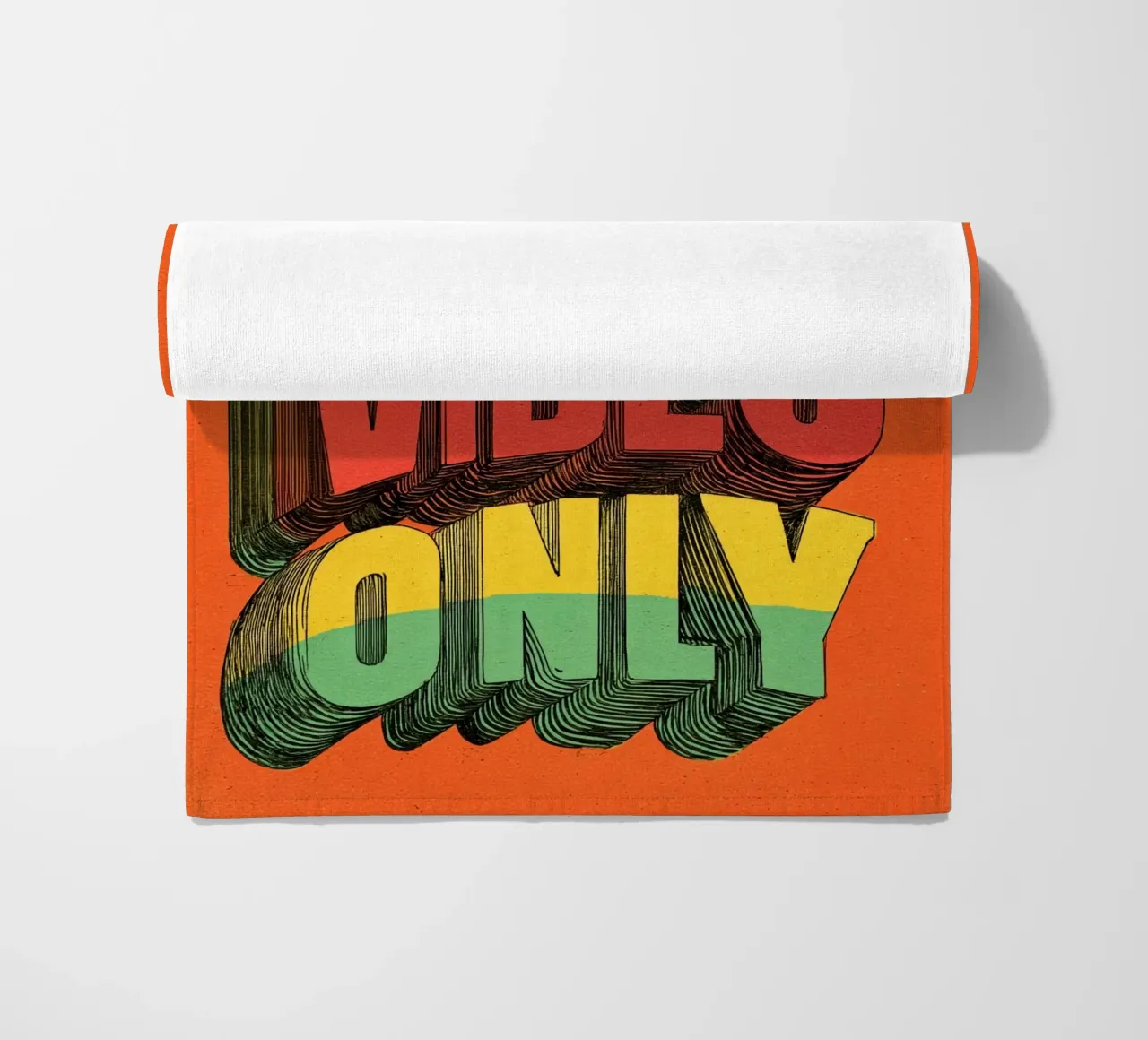 Good Vibes Only - Poster tipografico retrò e vintage con arcobaleno telo mare da Kaji