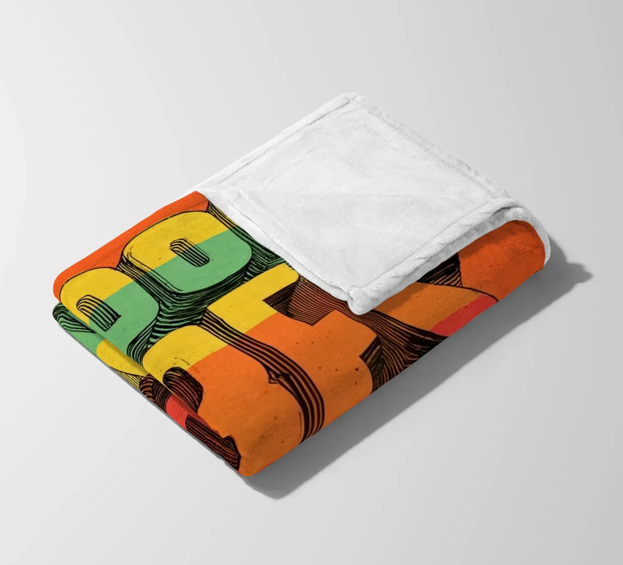 Good Vibes Only - Poster tipografico retrò e vintage con arcobaleno coperta in pile da Kaji