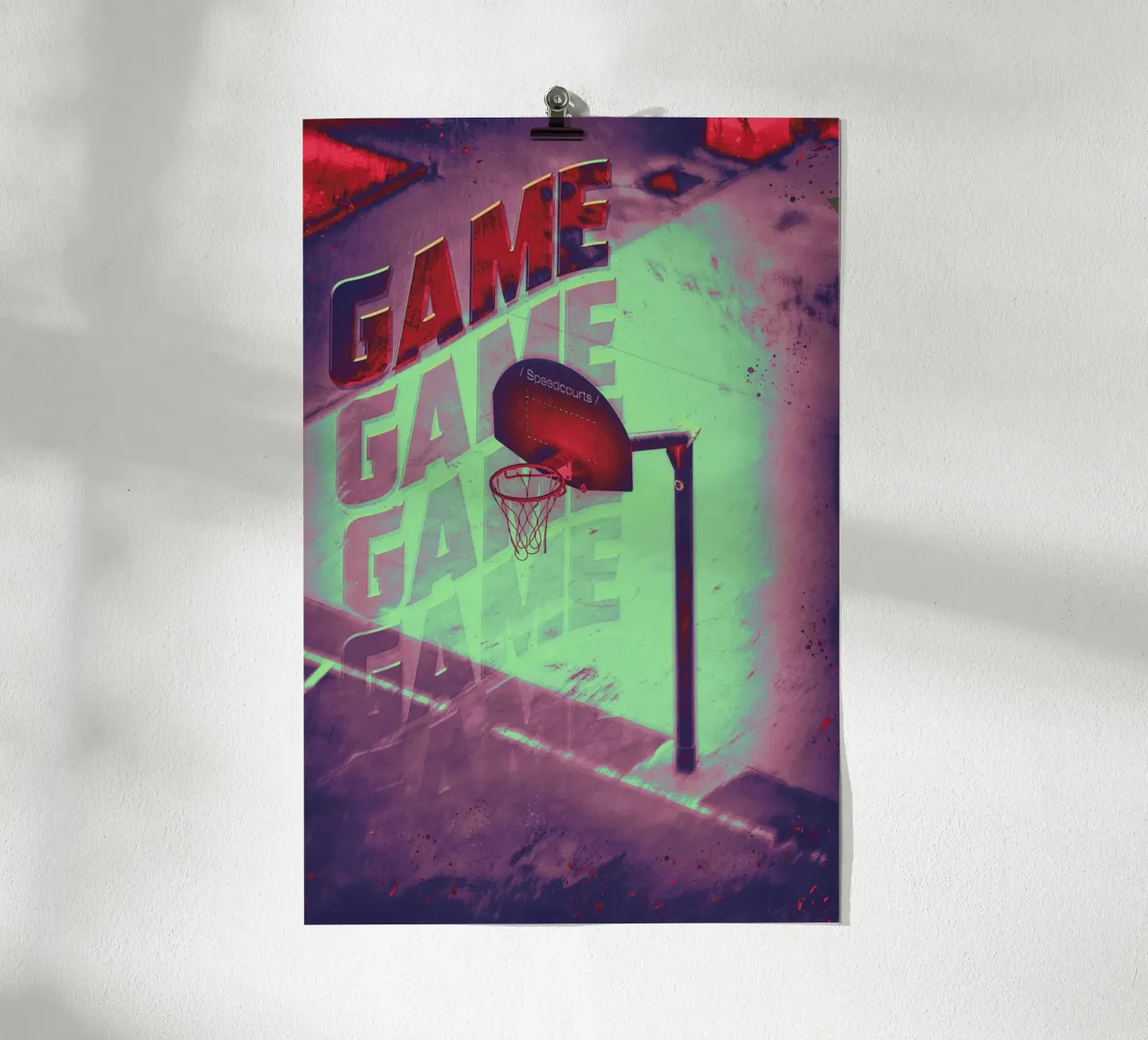 Game - Basketball poster con telaio in legno da athlete.art