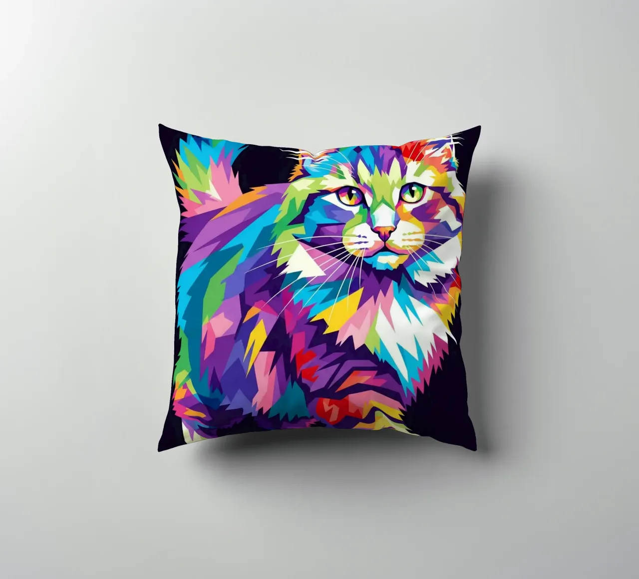 Gatto colorato (1) cuscino da Wild Life studio