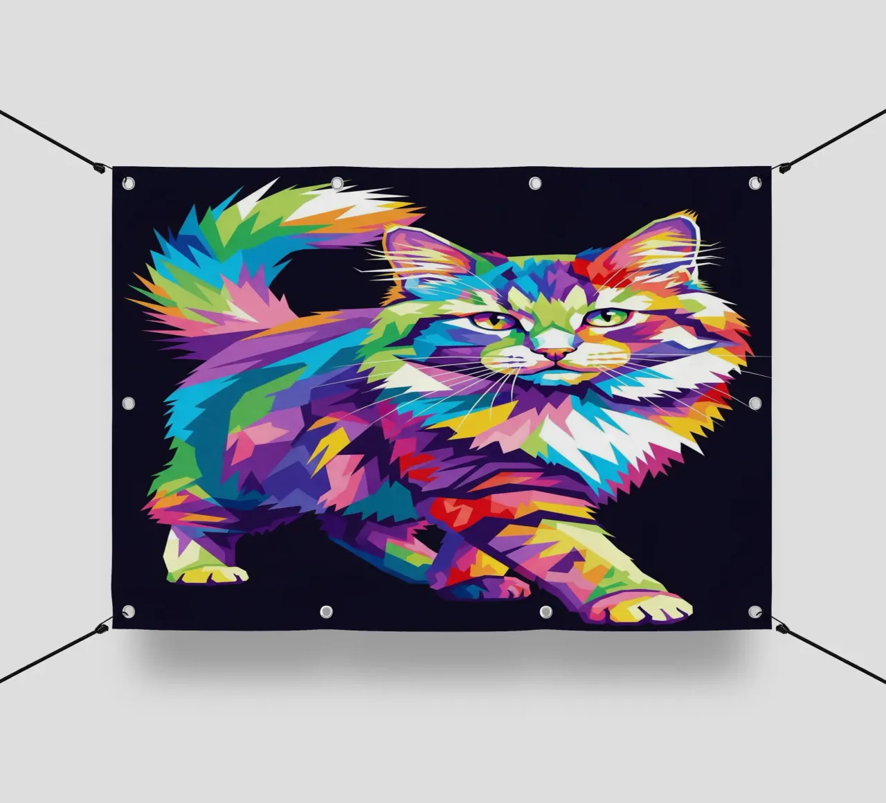 Gatto colorato (1) telo in pvc da Wild Life studio