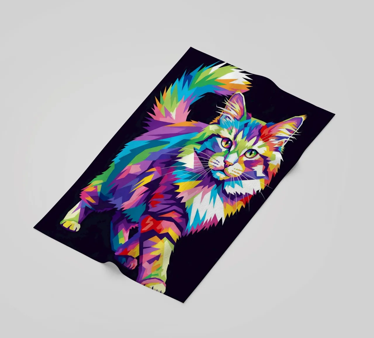 Gatto colorato (1) telo mare da Wild Life studio