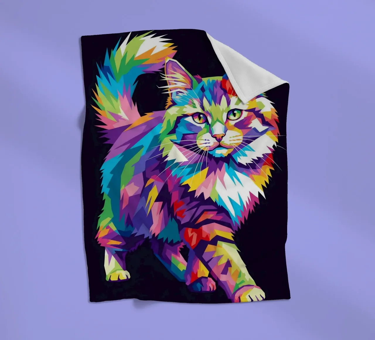 Gatto colorato (1) coperta in pile da Wild Life studio