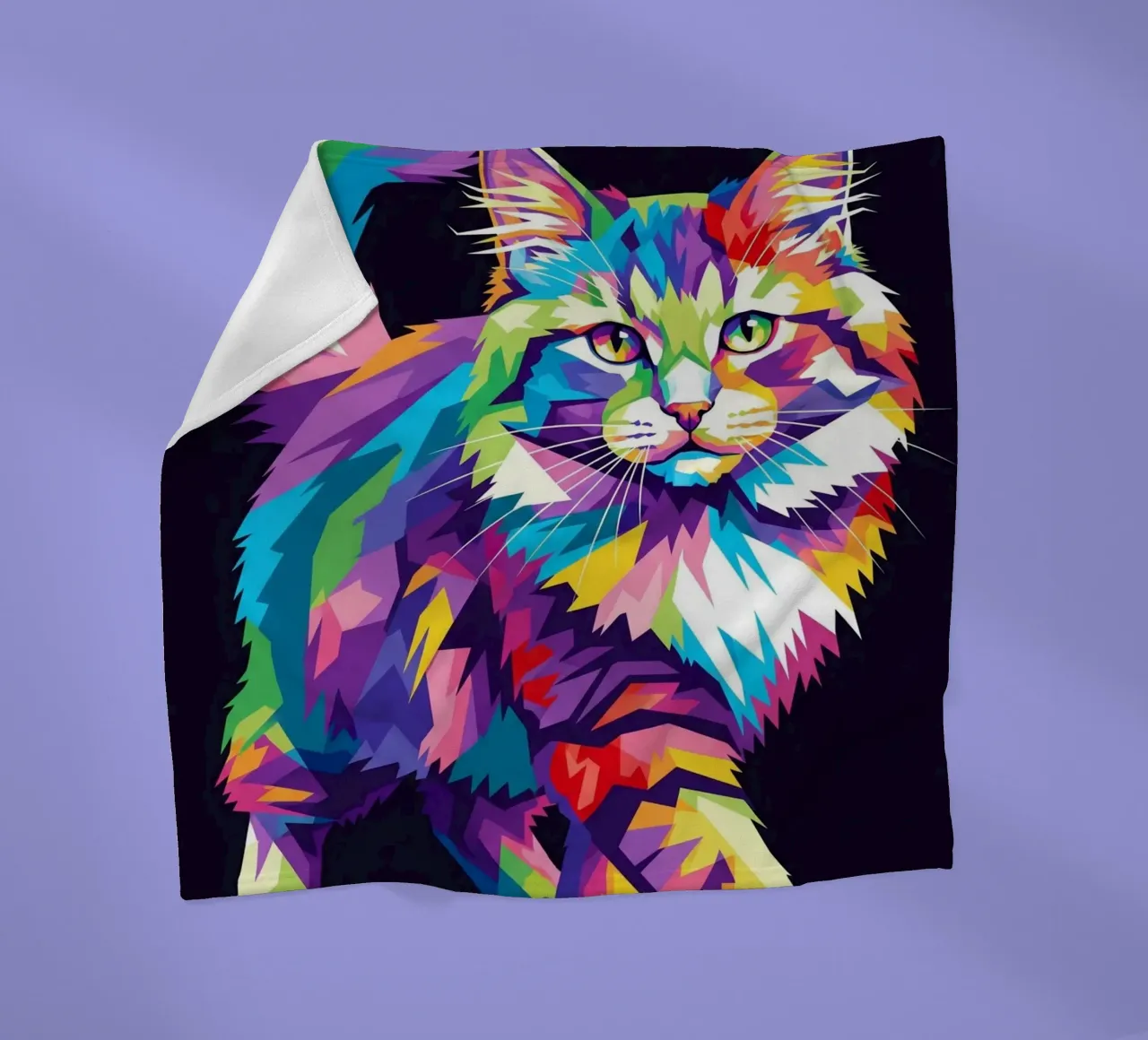 Gatto colorato (1) coperta in pile da Wild Life studio