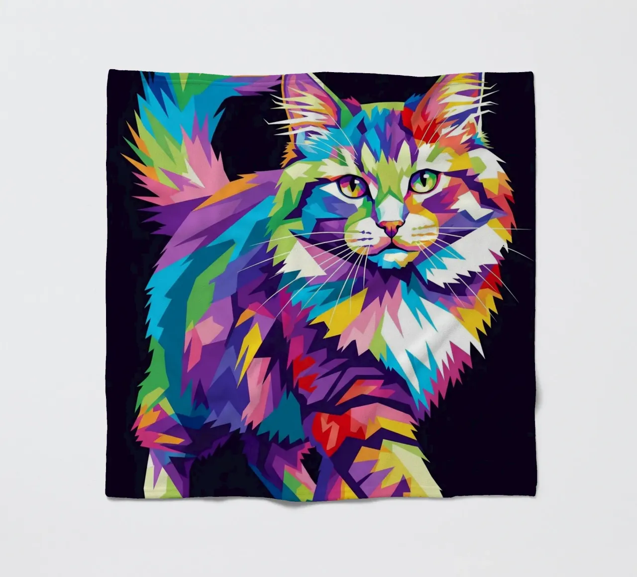 Gatto colorato (1) coperta in pile da Wild Life studio