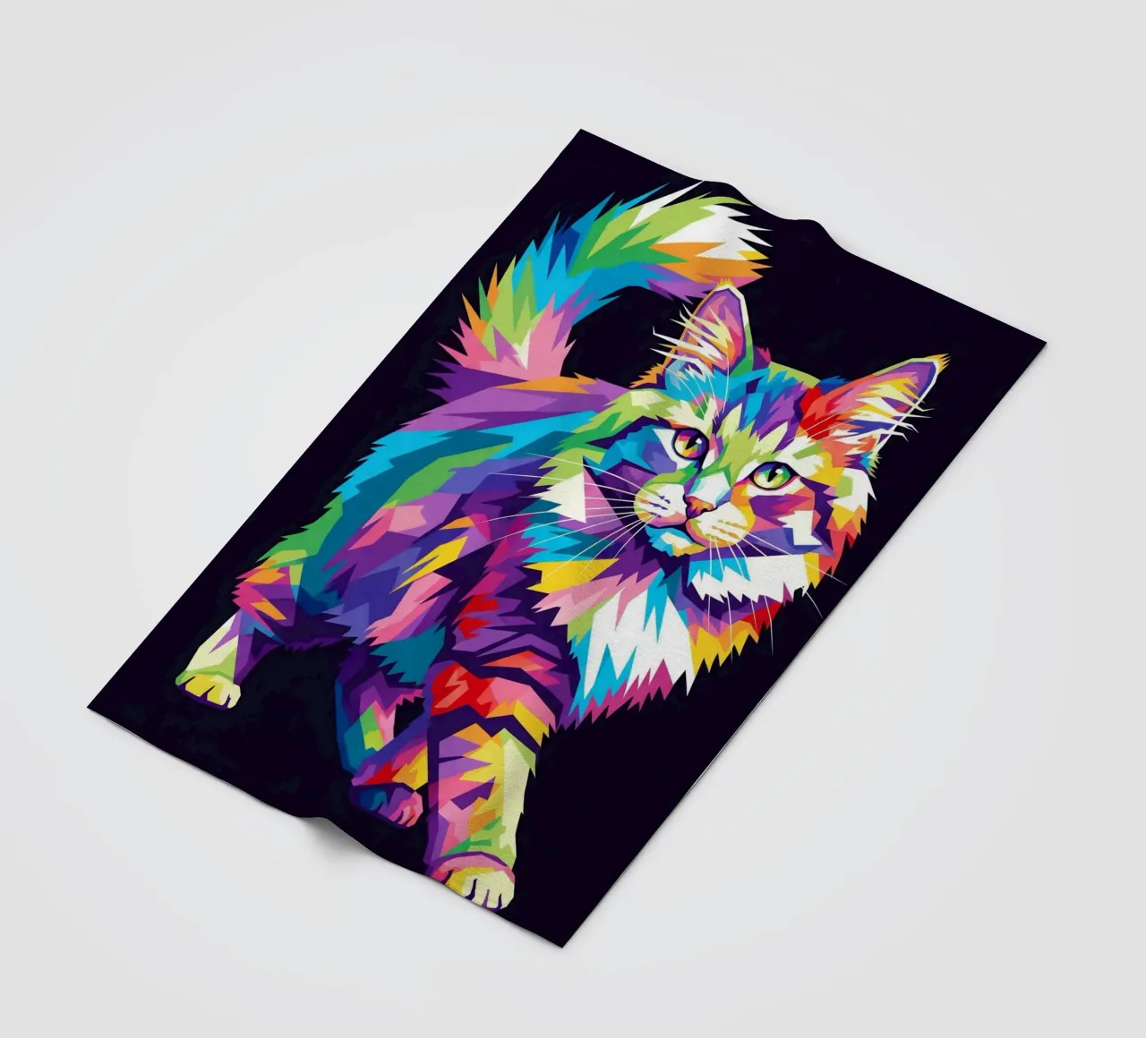 Gatto colorato (1) coperta in pile da Wild Life studio