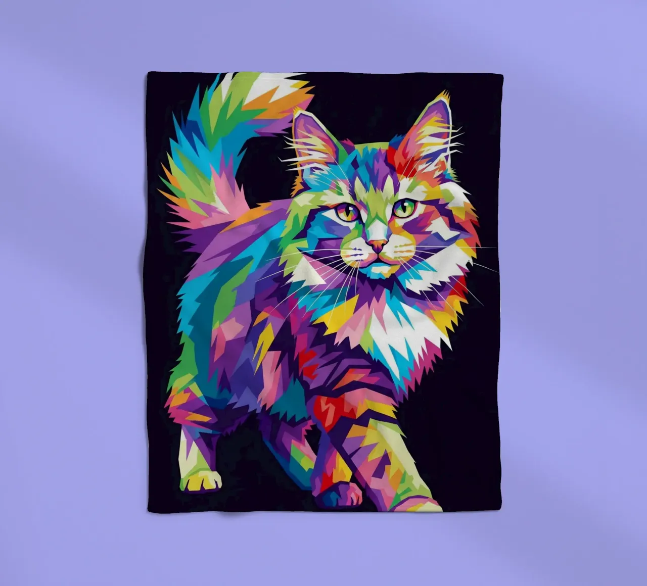 Gatto colorato (1) coperta in pile da Wild Life studio