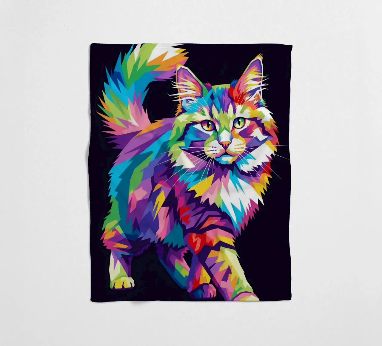 Gatto colorato (1) coperta in pile da Wild Life studio