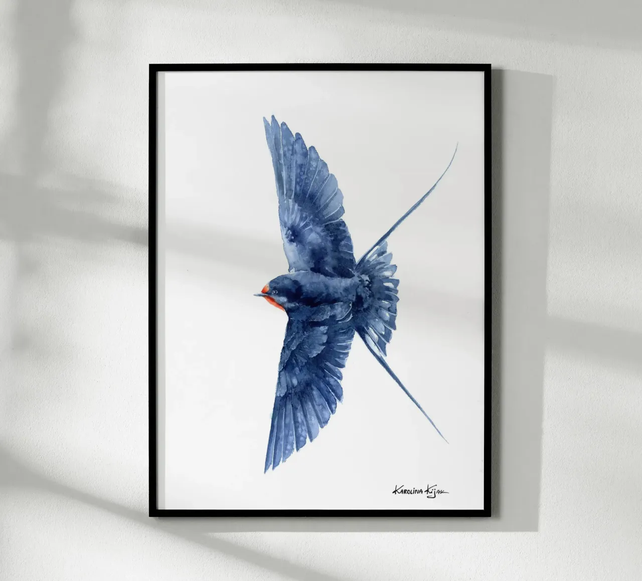 Flying barn swallow carta hahnemühle da Karolina Kijak