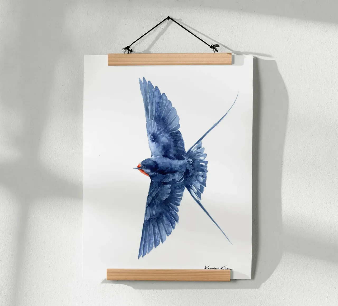 Flying barn swallow carta hahnemühle da Karolina Kijak