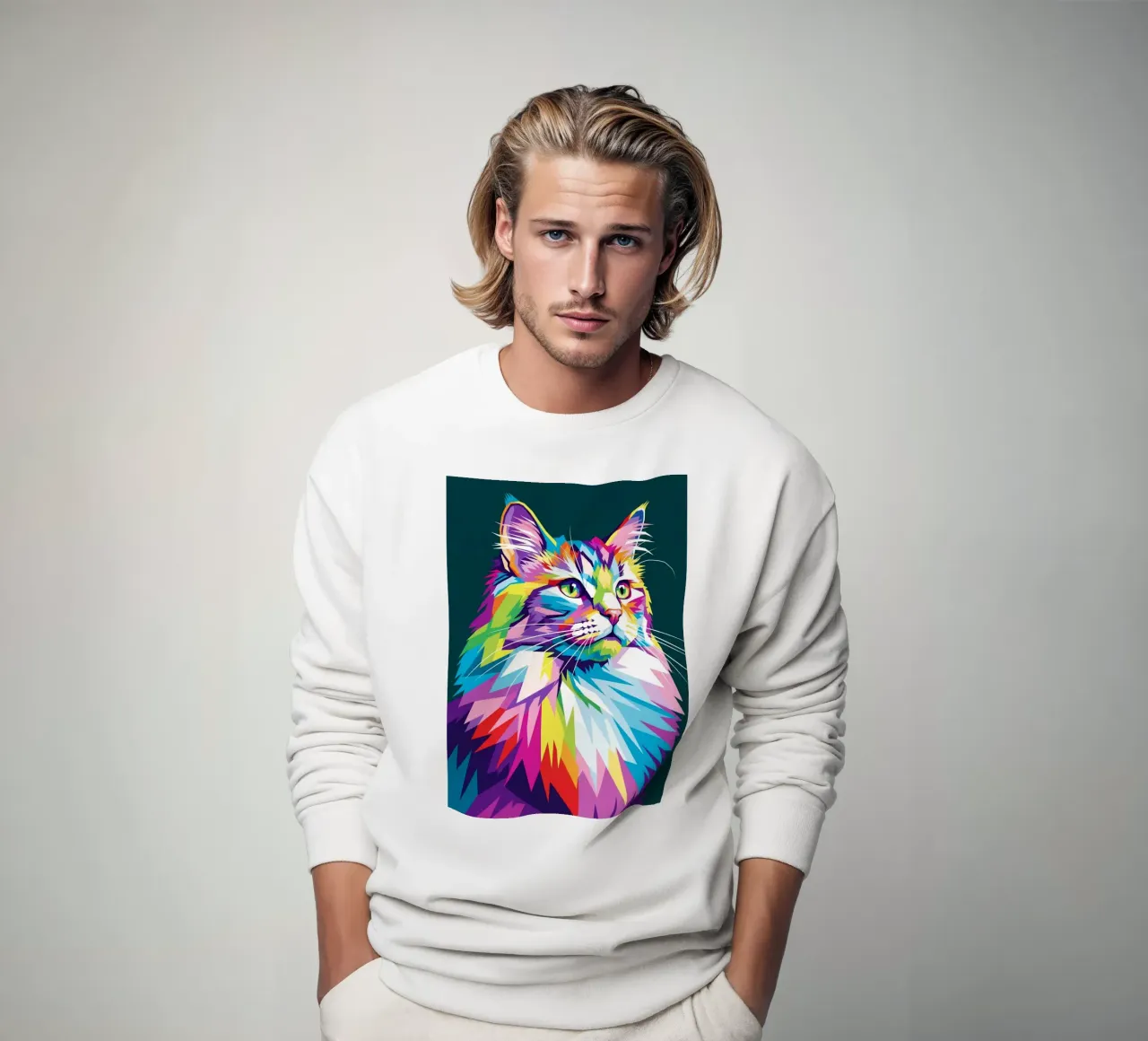 Gatto colorato (3) felpa da Wild Life studio