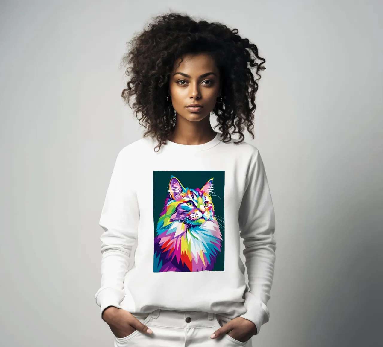 Gatto colorato (3) felpa da Wild Life studio