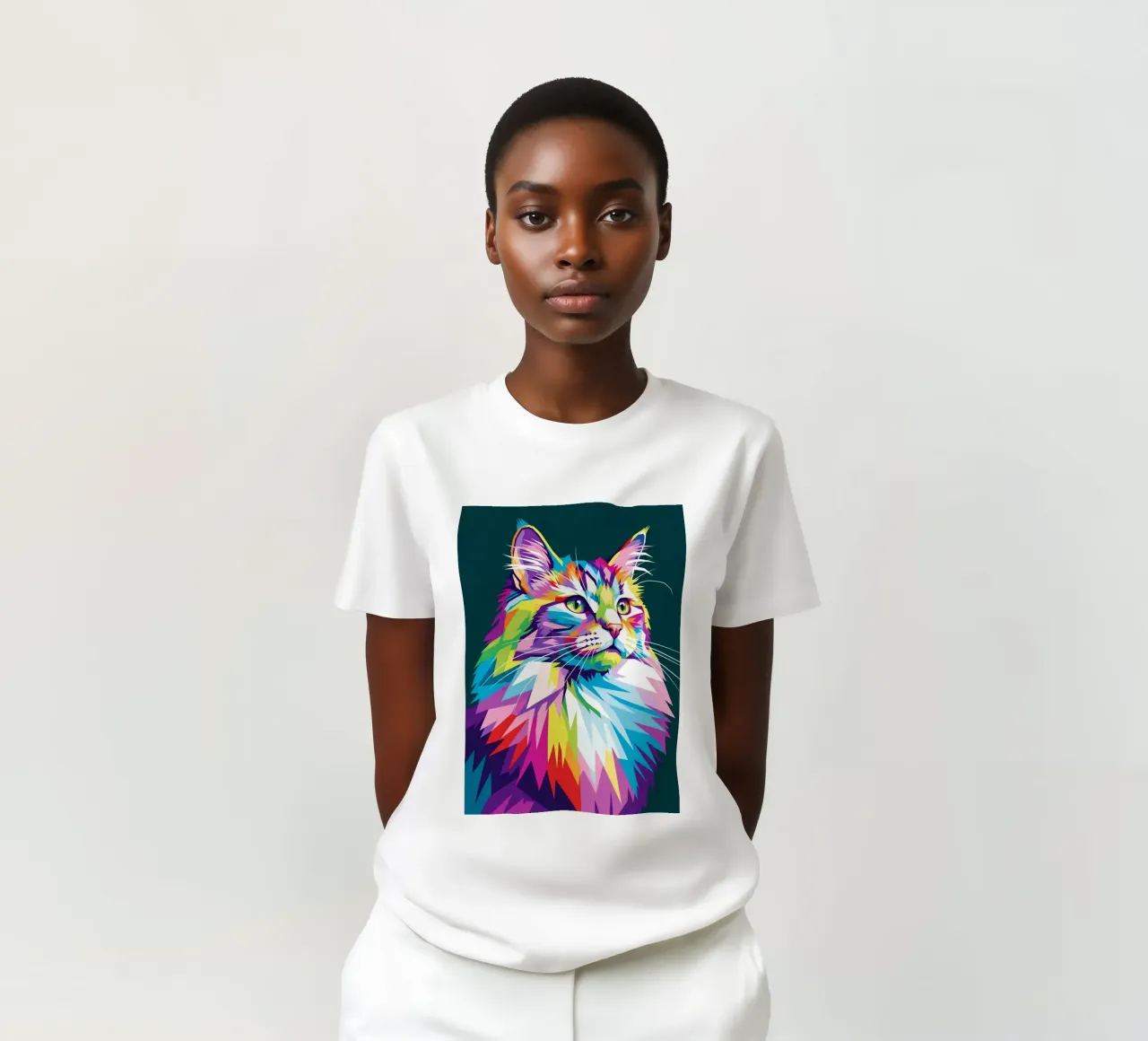 Gatto colorato (3) t-shirt da Wild Life studio