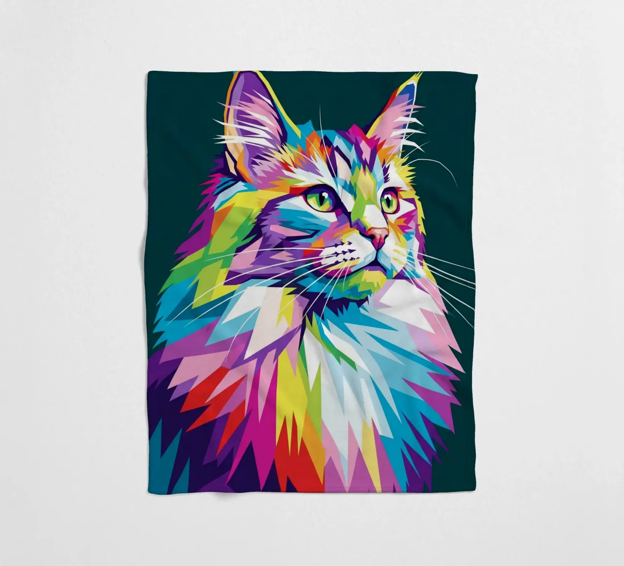 Gatto colorato (3) coperta in pile da Wild Life studio