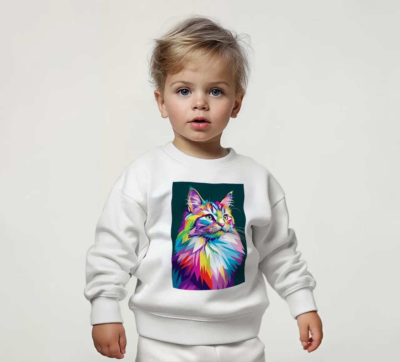 Gatto colorato (3) felpa neonato da Wild Life studio