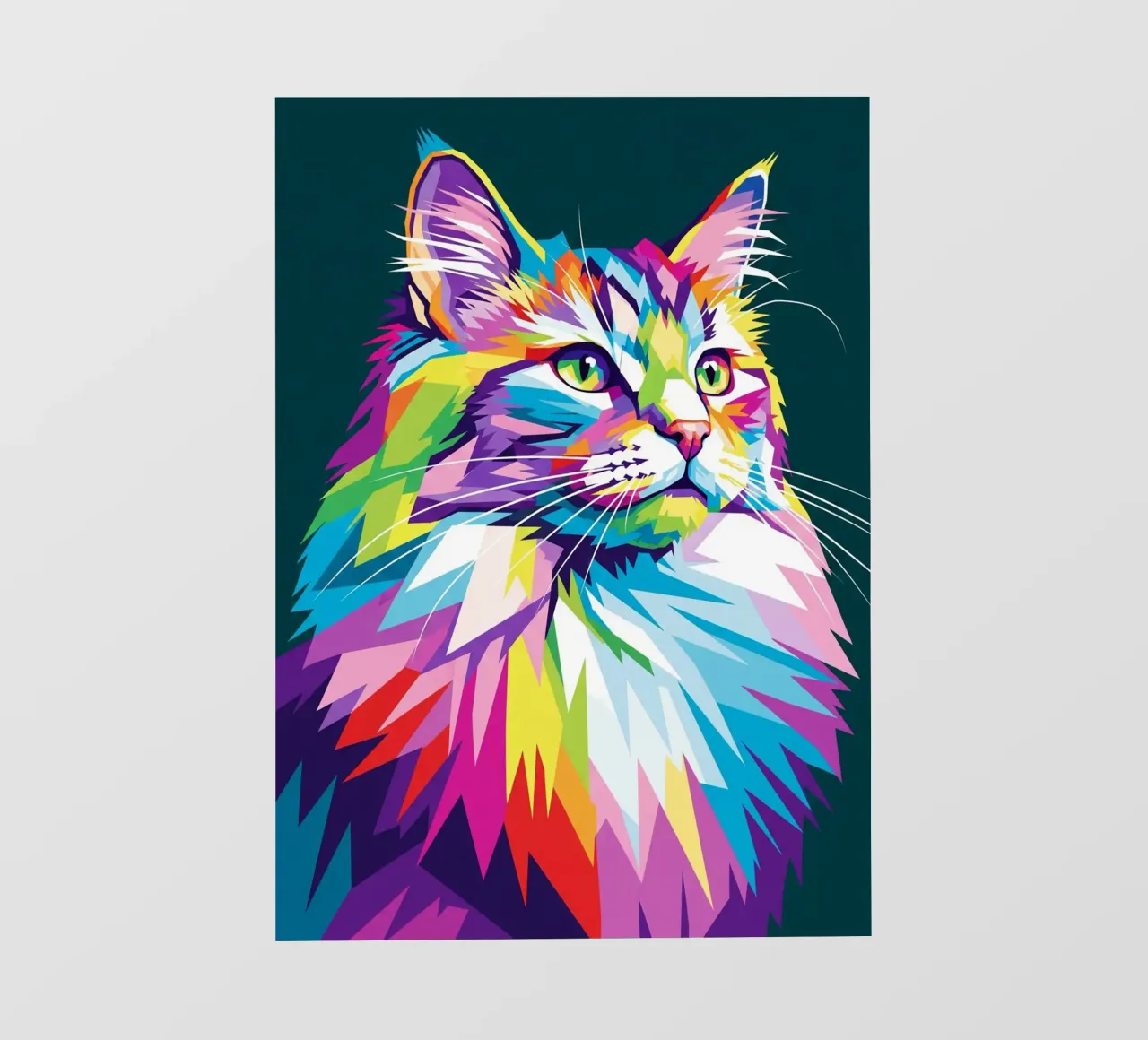 Gatto colorato (3) telo in pvc da Wild Life studio