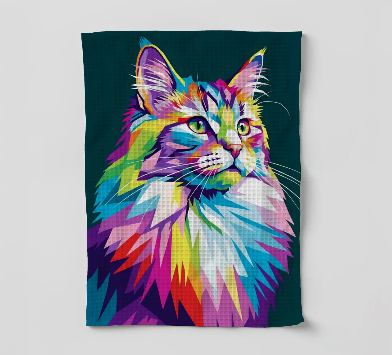 Chat coloré (3) torchon de Wild Life studio