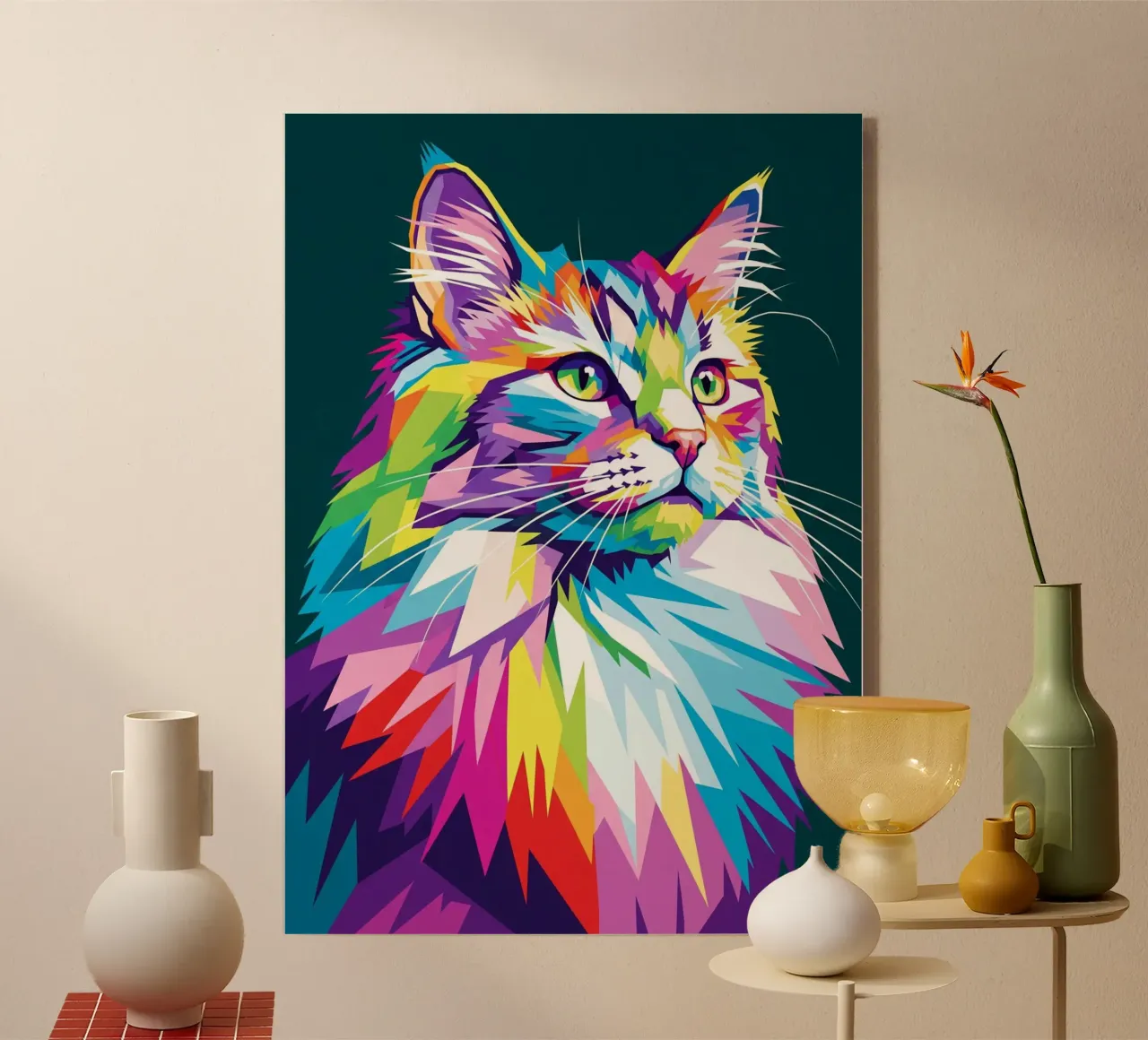 Gatto colorato (3) plexiglass da Wild Life studio