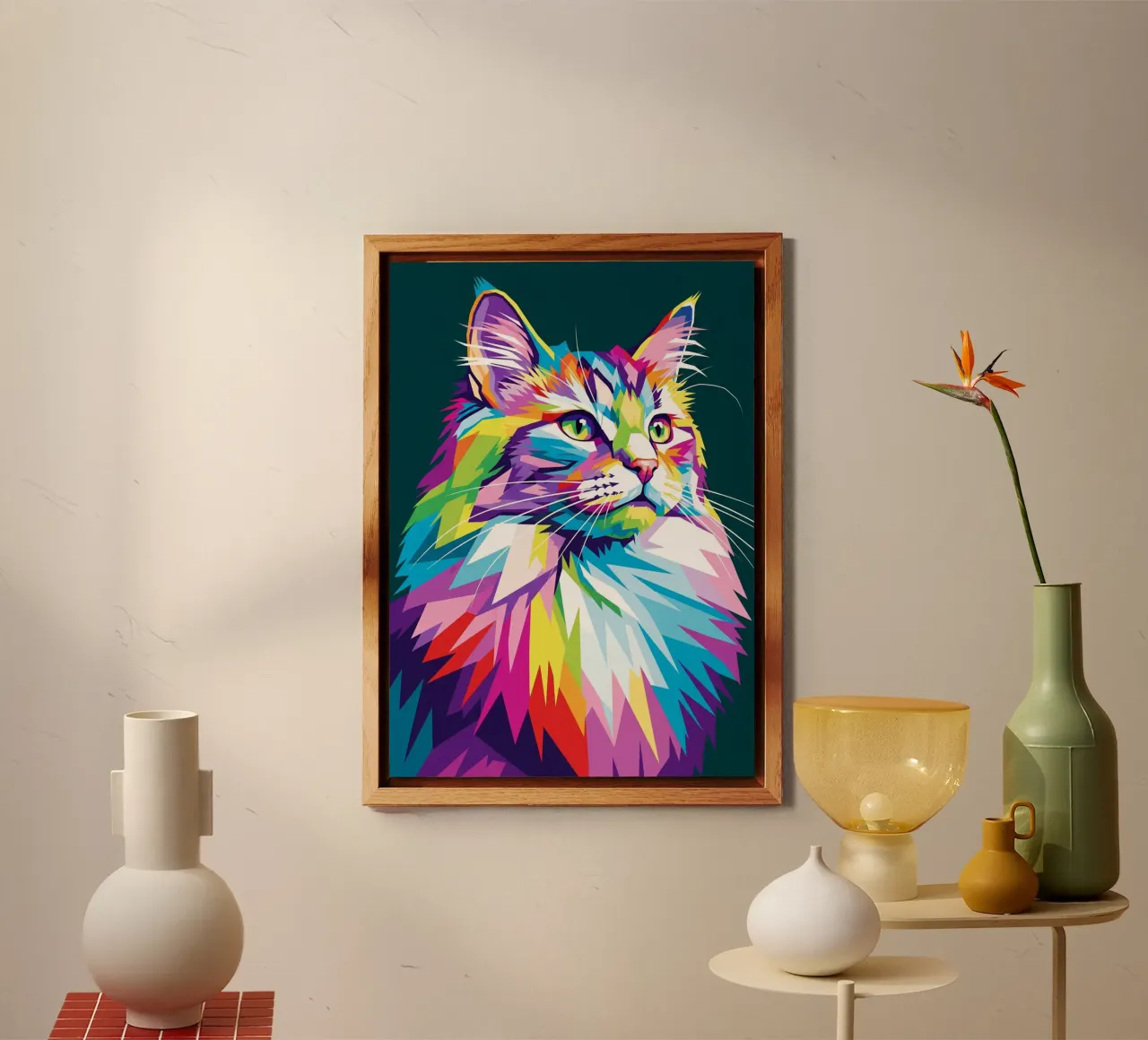 Gatto colorato (3) alluminio dibond da Wild Life studio