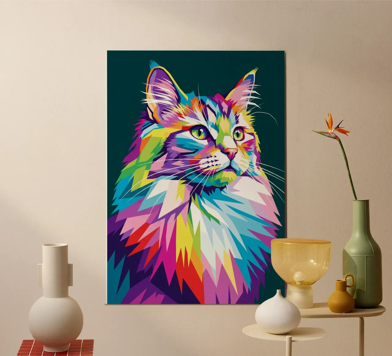 Gatto colorato (3) alluminio dibond da Wild Life studio