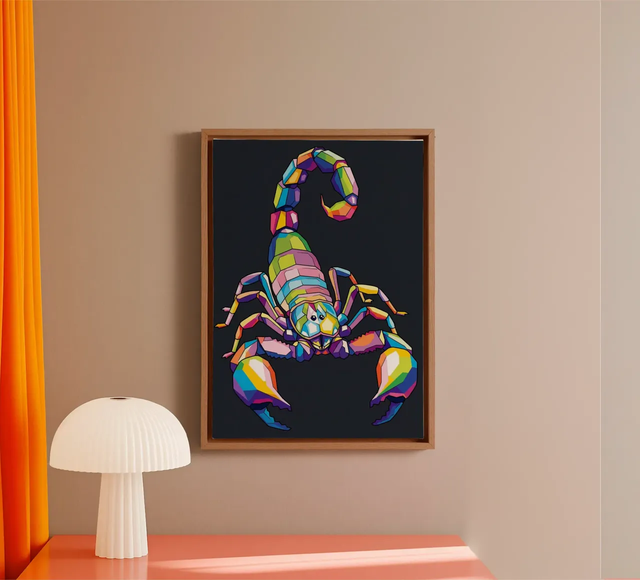 Kleurrijke van Scorpion (3) canvas met Baklijst van Wild Life studio