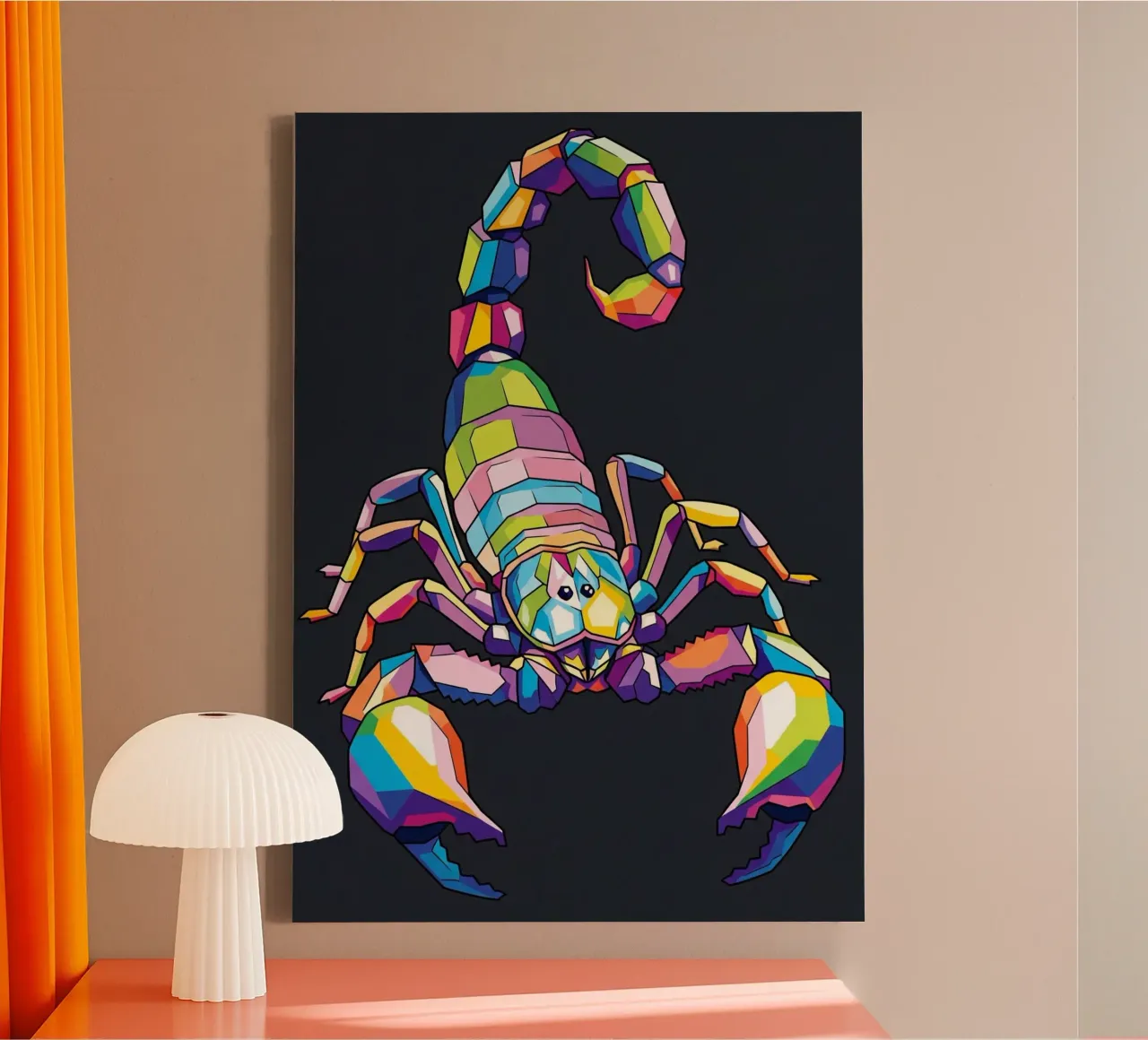 Kleurrijke van Scorpion (3) canvas met Baklijst van Wild Life studio