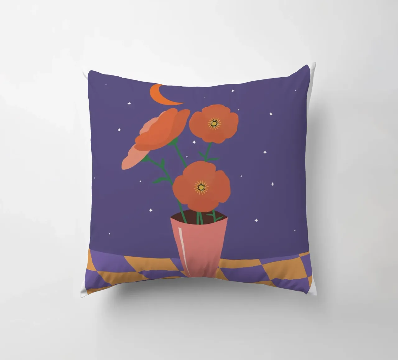 Vaso di fiori sotto un cielo stellato cuscino da pierosvisuals