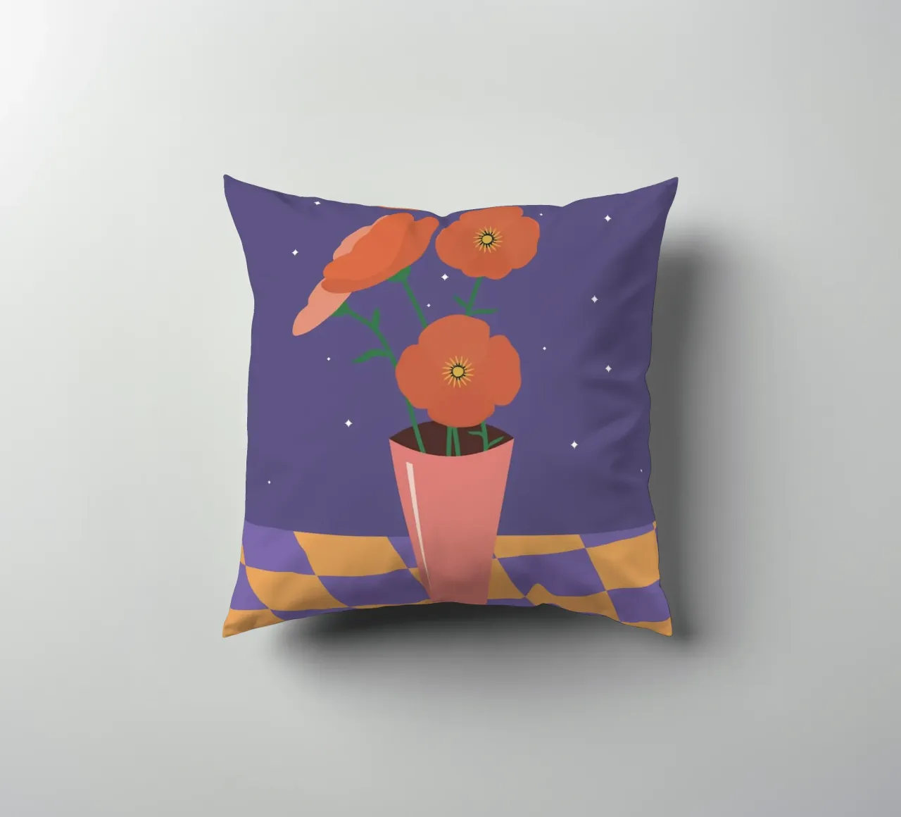 Vaso di fiori sotto un cielo stellato cuscino da pierosvisuals